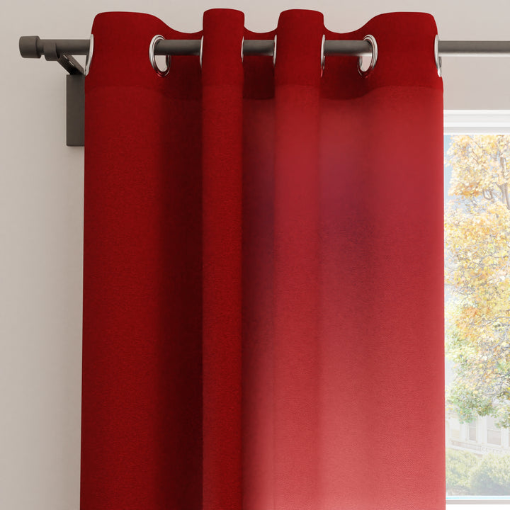 Canvas Deep Red Curtain (Pack of 1)