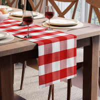 Cotton Buffalo Red Checks Table Runner (Pack of 1)