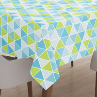 Polyester Big Triangles Aqua Table Cloth (Pack of 1)