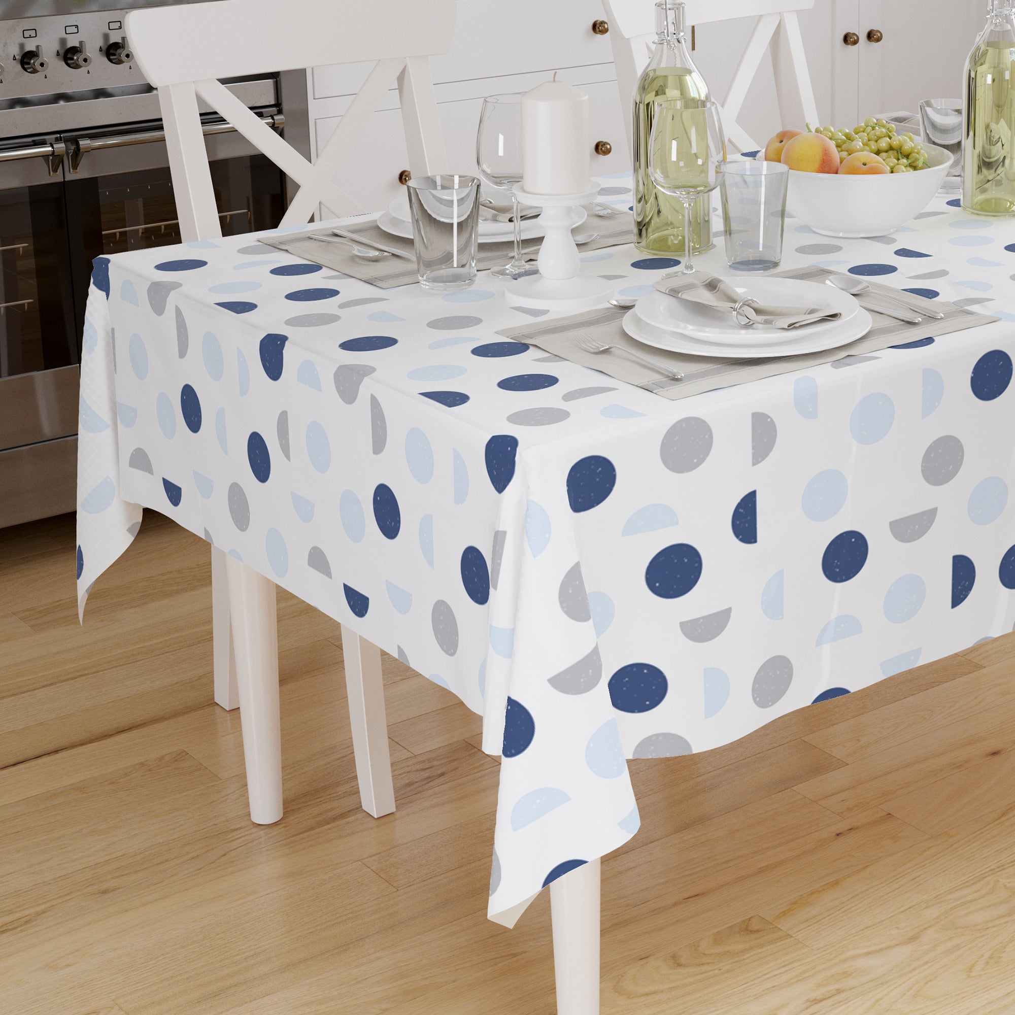 Cotton Blue Moon Table Cloth (Pack of 1)