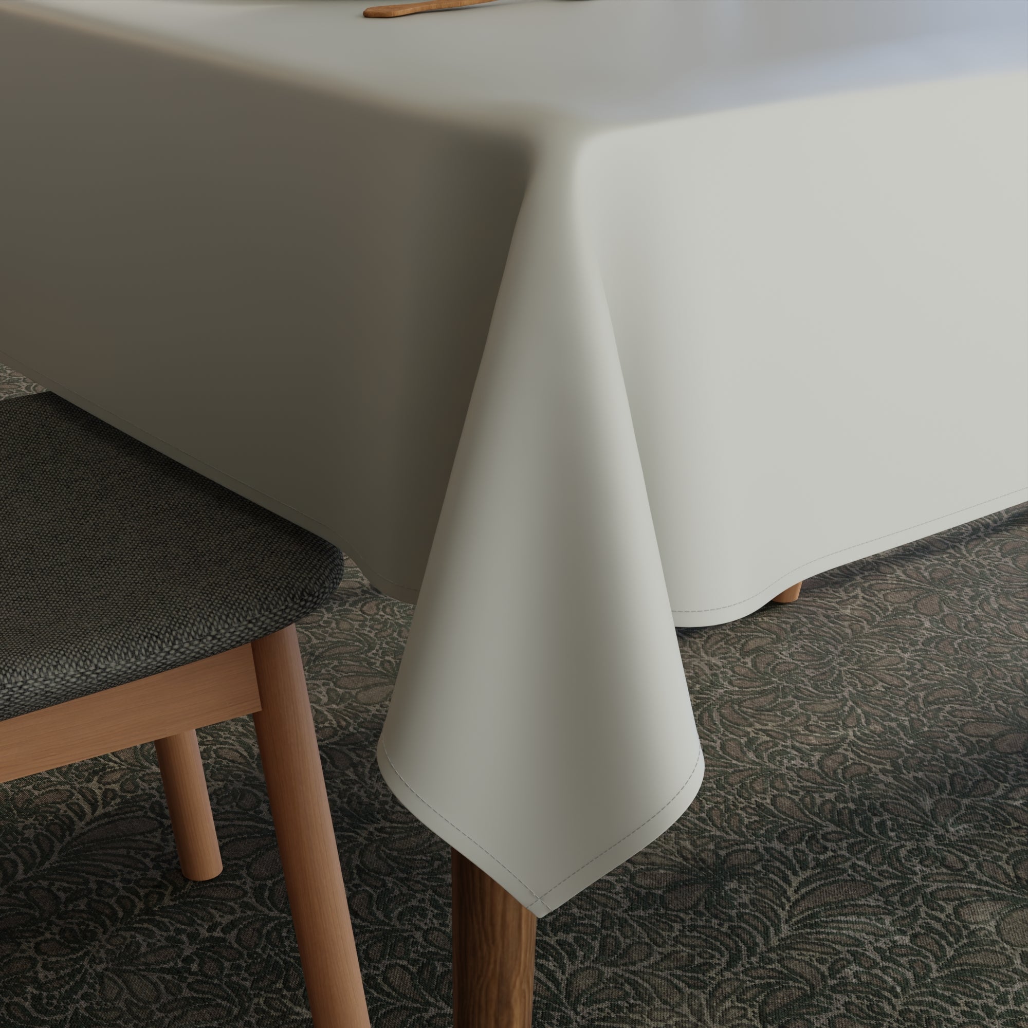 Polyester Grey Table Cloth (Pack of 1)
