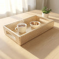 Leather Light Gold Leather Serving Tray