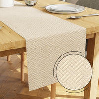 Quilted Velvet Beige Table Runner