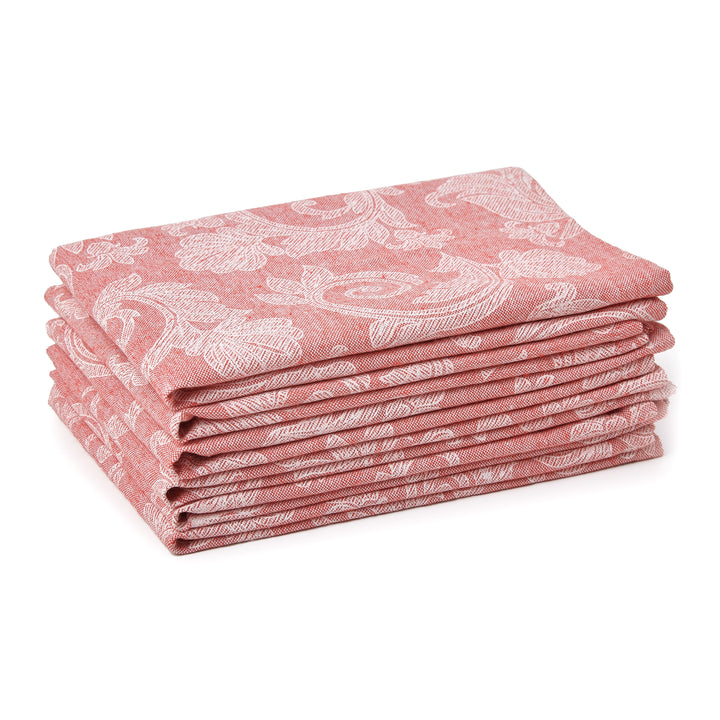 Cotton Red Table Napkins (Pack of 6)