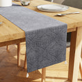Embossed Velvet Grey Table Runner