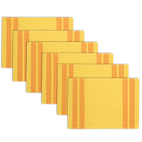 Ribbed Cotton Ladder Lemon Placemat (Pack of 6)