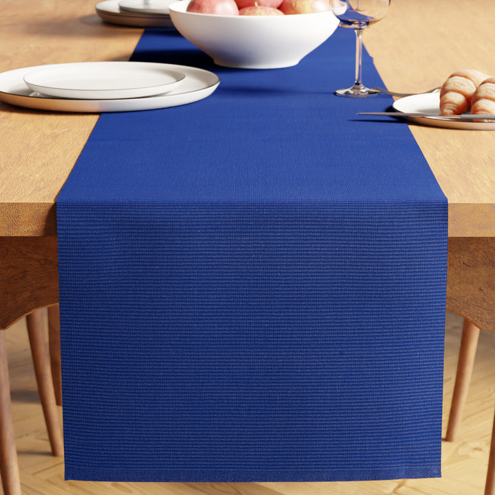 Cotton Solid Blue Table Runner (Pack of 1)