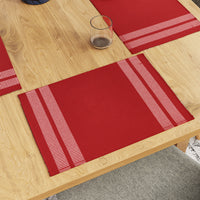 Cotton Ladder Red Placemat (Pack of 6)