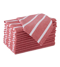 Cotton Roma Red Stripes Table Napkins (Pack of 12)