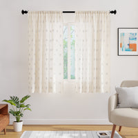 Polyester Dollar Cream Curtain (Pack of 2)
