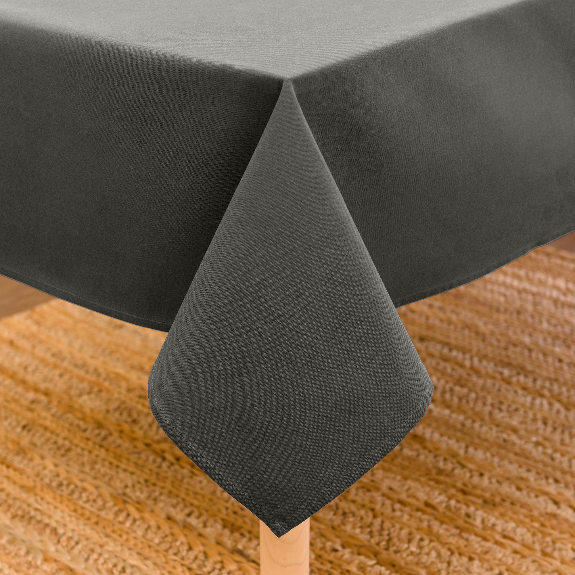 Cotton Charcoal Grey Table Cloth (Pack of 1)