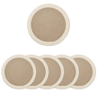 Cotton Beige & Off White Placemat (Pack of 6)
