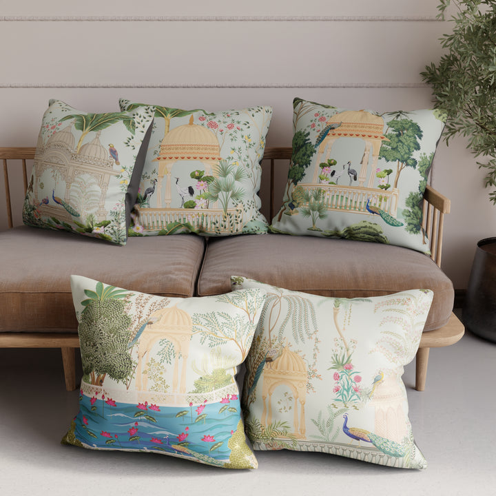 Polyester Mughal-02 Cushion Cover (Pack of 5)