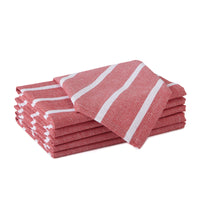 Cotton Roma Red Stripes Table Napkins (Pack of 6)