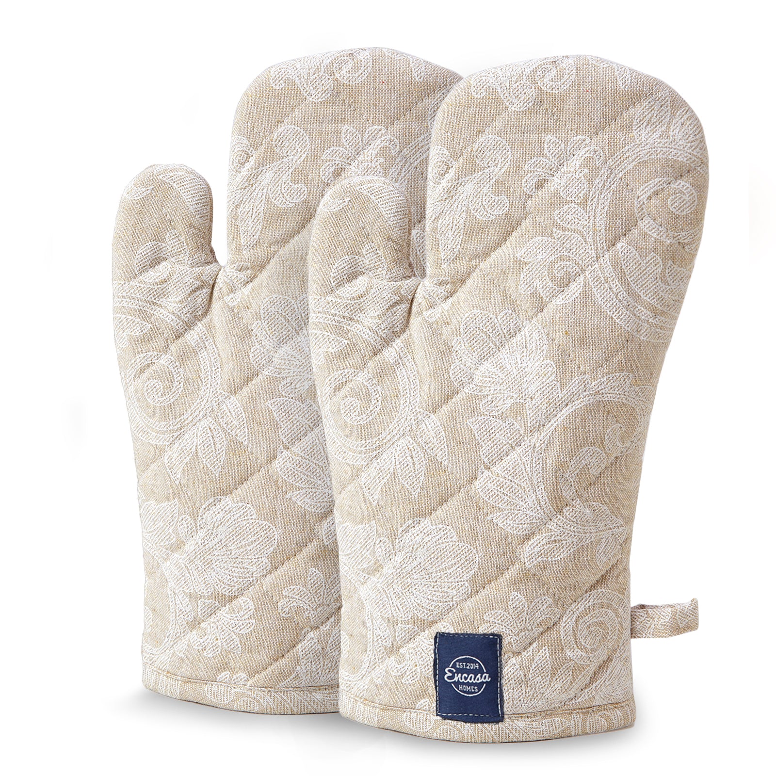 Cotton Beige Oven Gloves (Pack of 2)