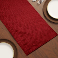 Quilted Velvet Red Table Runner
