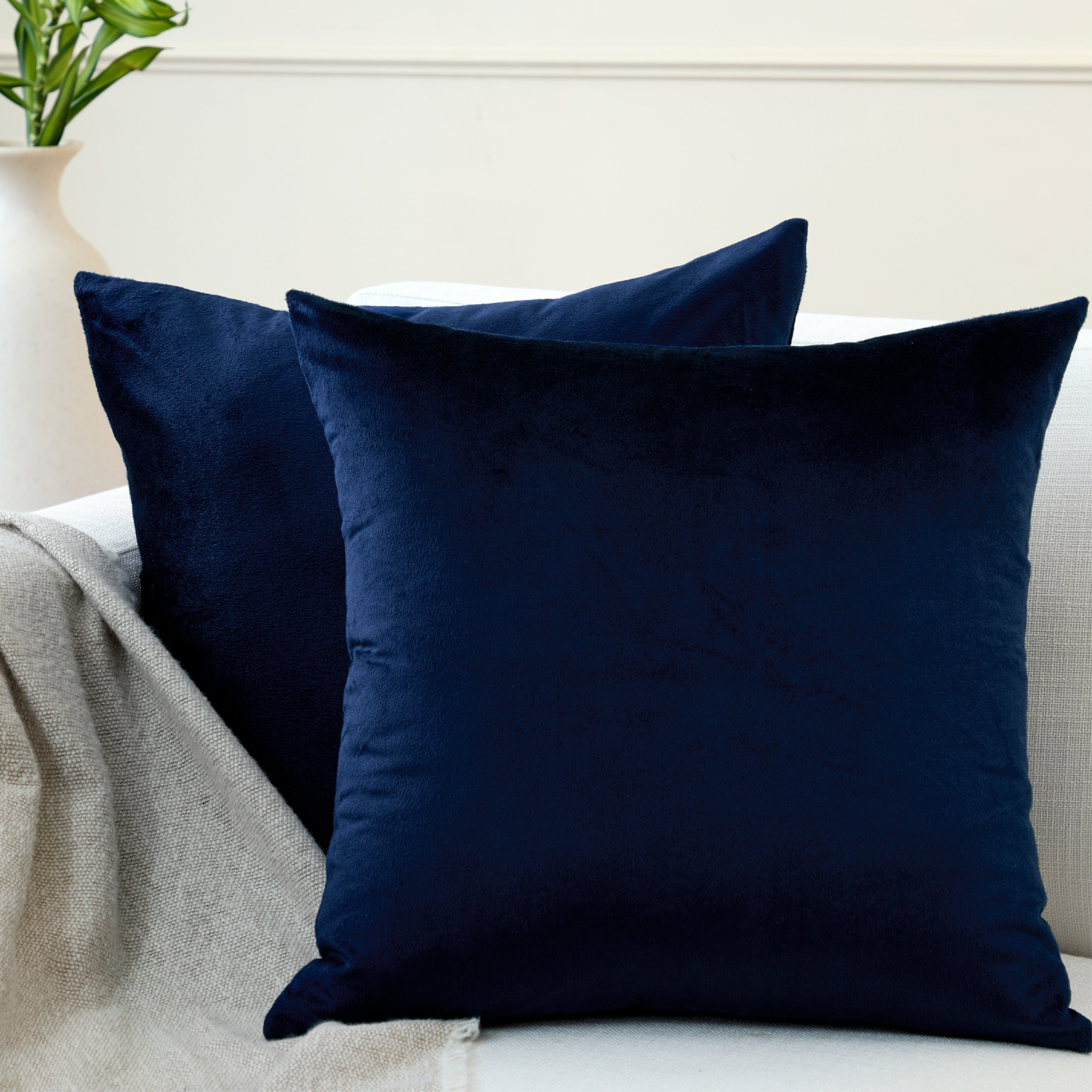 Velvet Navy Blue Cushion Cover