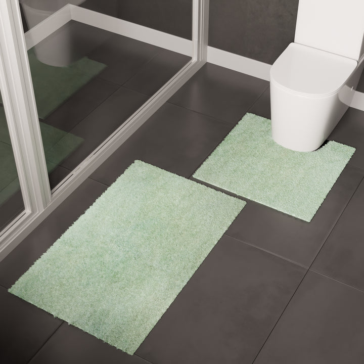 Cotton Sage Green Bathmat (Pack of 2)