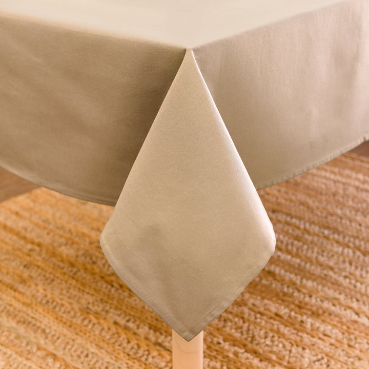 Cotton Light Beige Table Cloth (Pack of 1)