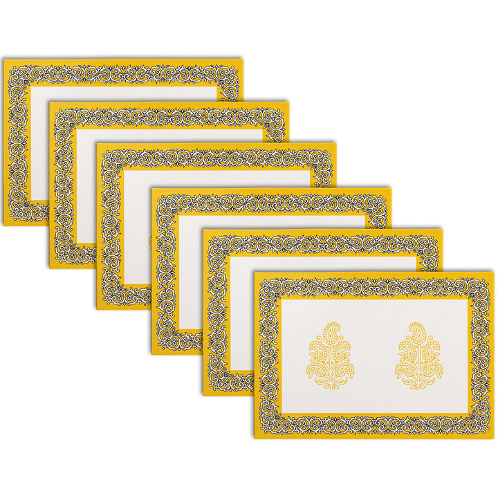 Cotton Yellow-01 Placemat (Pack of 6)