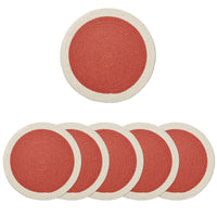 Cotton Coral & Off White Placemat (Pack of 6)