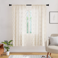Polyester Dollar Cream Curtain (Pack of 2)