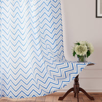 Polyester Chevron 1 Blue Curtain (Pack of 2)