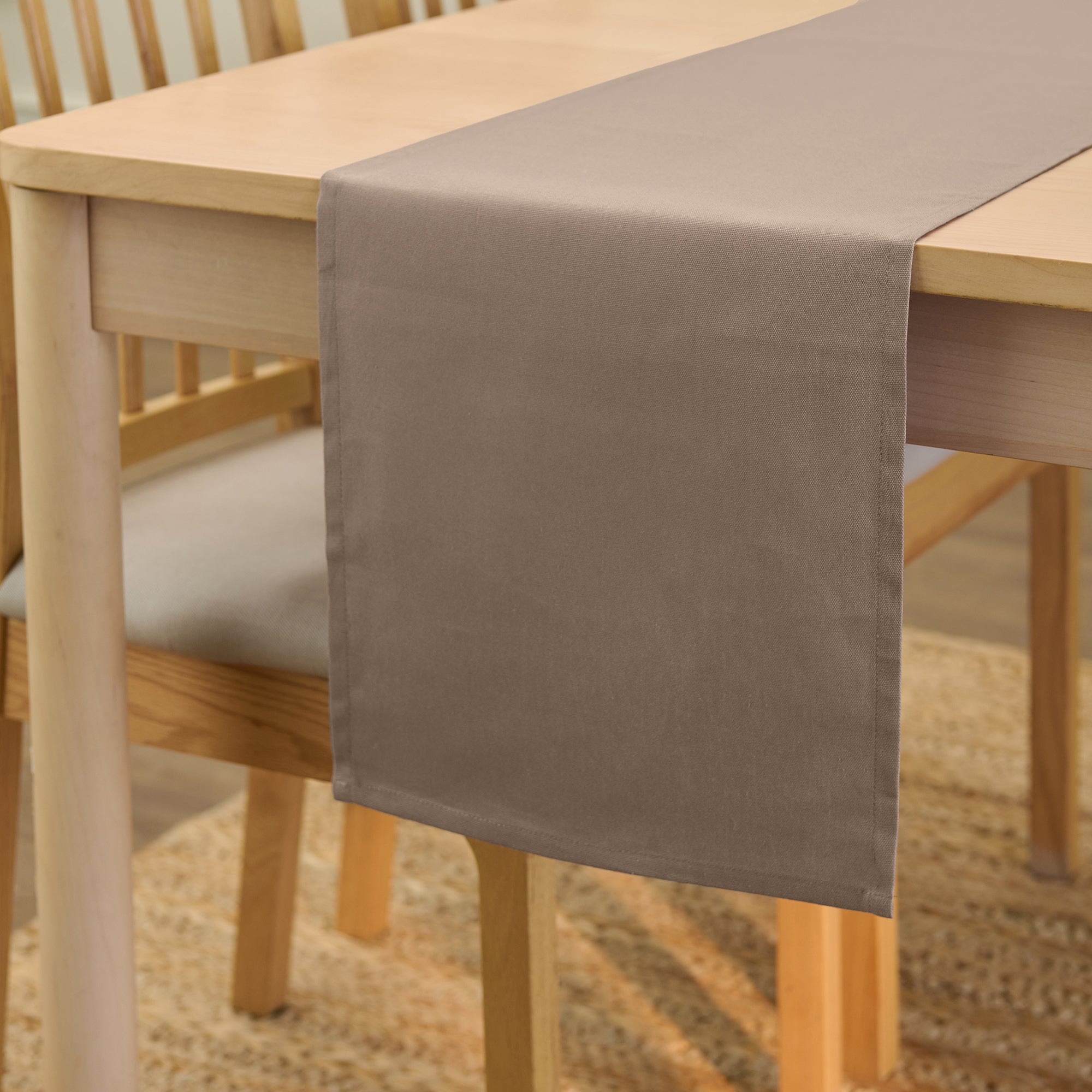 Cotton Taupe Table Runner (Pack of 1)