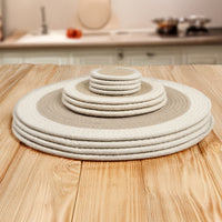 Cotton Beige & Off White Dinning Table Combo (Pack of 11)