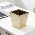 Faux Leather Light Gold Leather Dustbin