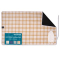 Cotton Franca Beige Checks Luxury Antiskid Ironing Mat (Pack of 1)
