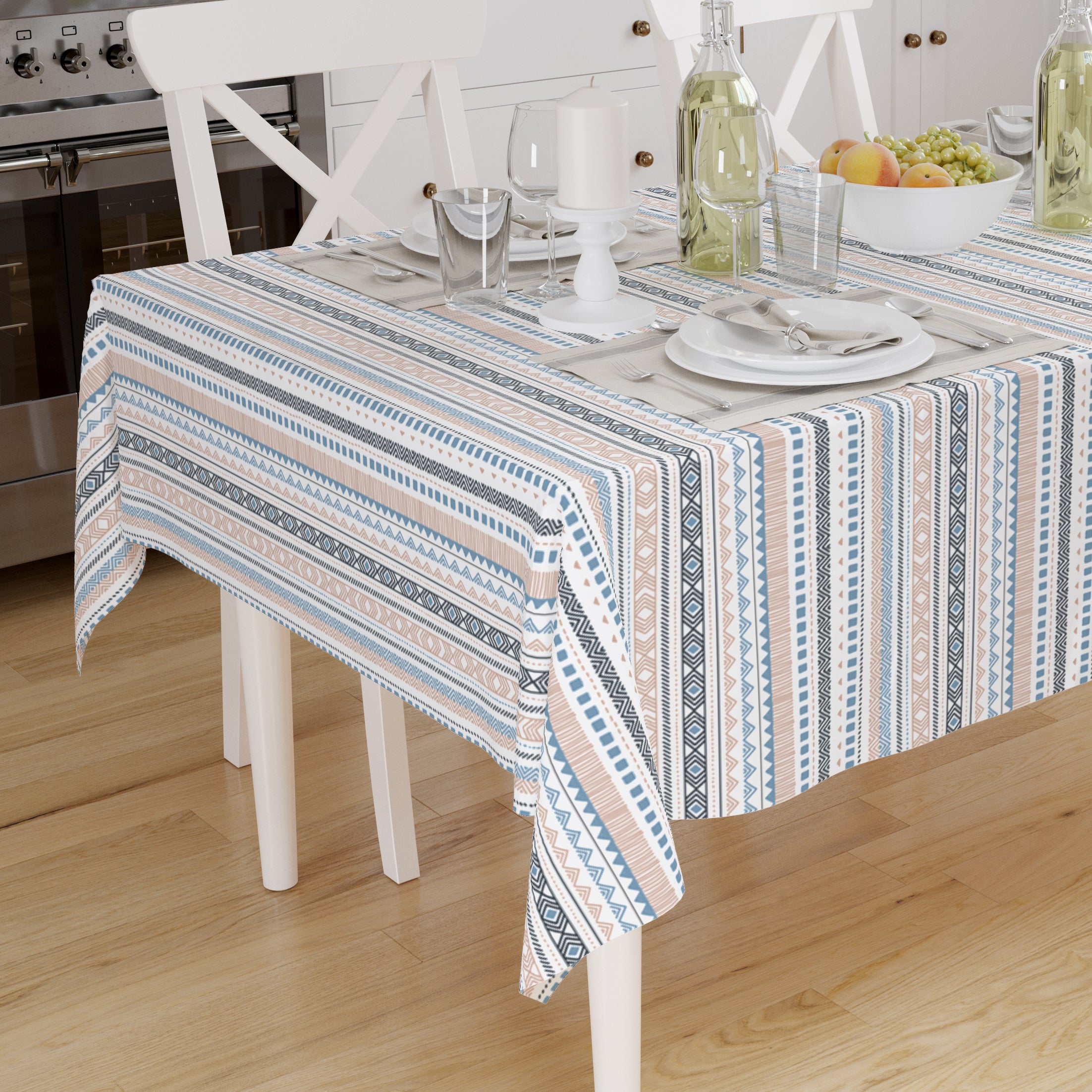 Cotton Aztec Blue Table Cloth (Pack of 1)