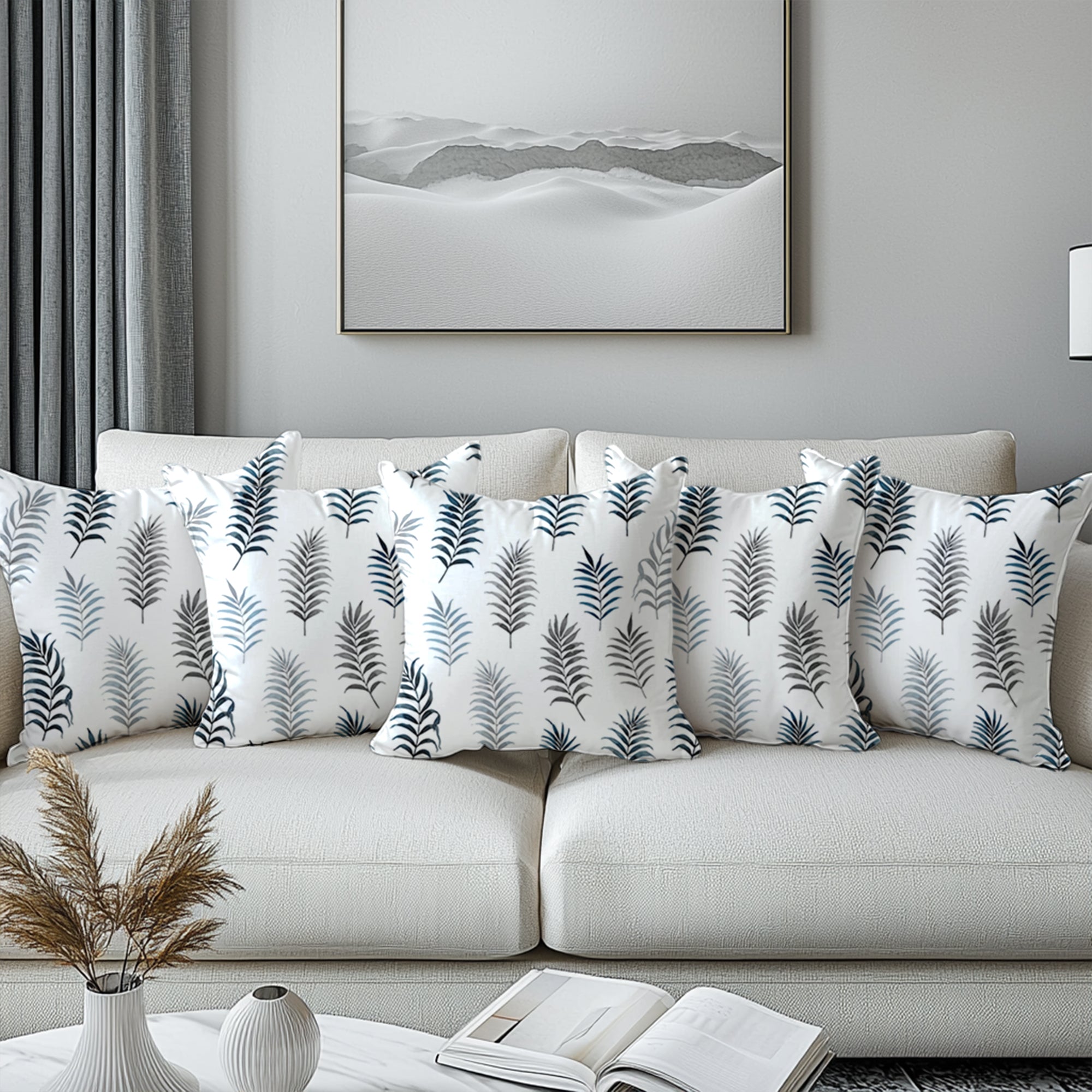 Micro Palm Leaves Cushion Cover