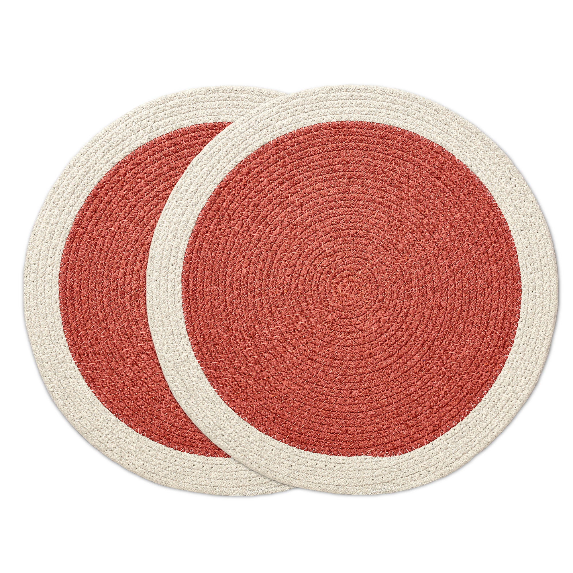 Cotton Coral & Off White Placemat (Pack of 2)