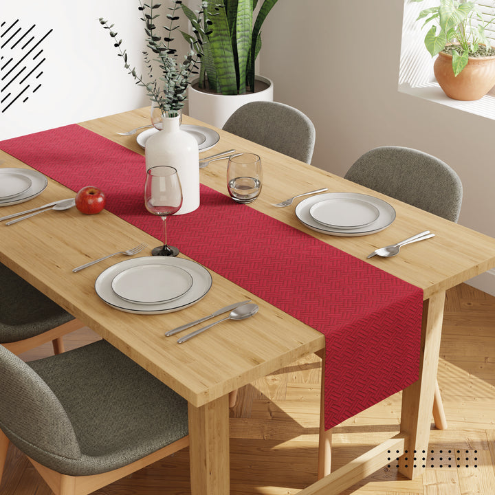 Quilted Velvet Red Table Runner