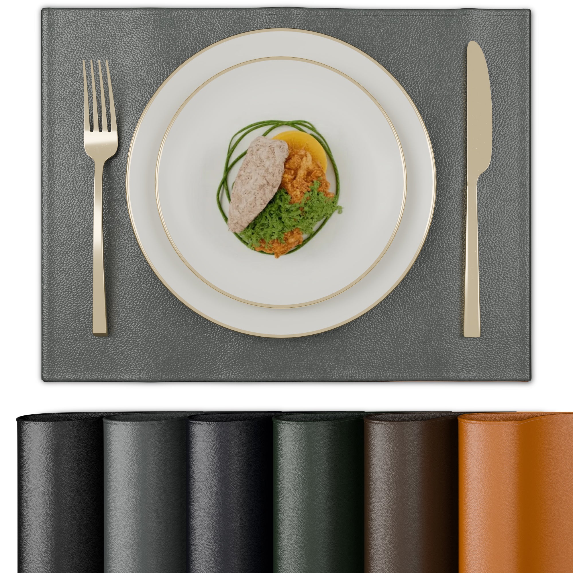 PU Leather Grey Placemat