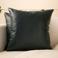 PVC Leather Green Cushion Cover (Pack of 2)