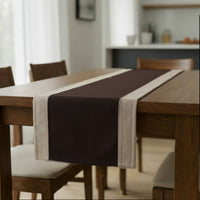 Cotton Beige & Brown Table Runner (Pack of 1)