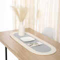 Cotton Light Grey & Off White Table Runner (Pack of 1)