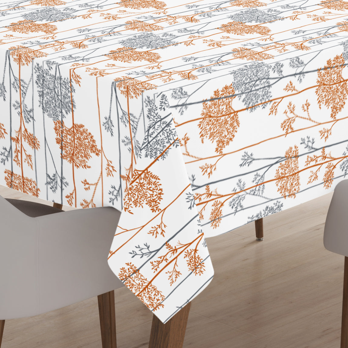 Polyester Orange Branches Table Cloth (Pack of 1)