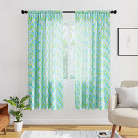 Polyester Triangles Aqua Curtain (Pack of 2)