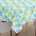 Polyester Big Triangles Aqua Table Cloth (Pack of 1)
