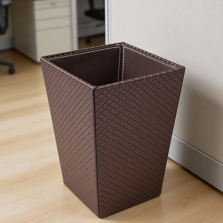 PU-Leather Copper Leather Dustbin