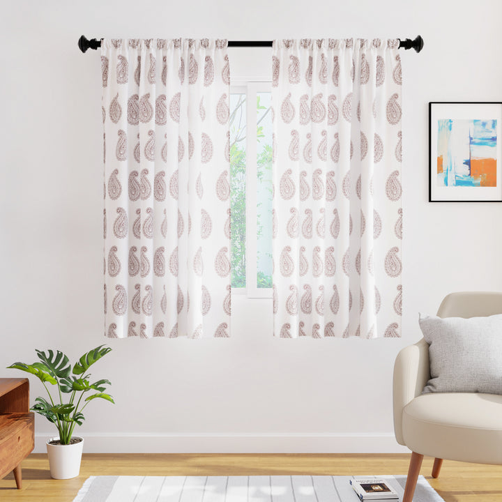 Polyester Paisleys Curtain (Pack of 2)
