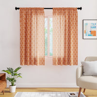Polyester Trellis Copper Curtain (Pack of 2)