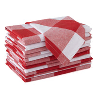Cotton Buffalo Red Checks Table Napkins (Pack of 12)