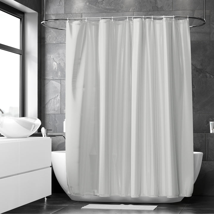 Polyester Grey Shower Curtain (Pack of 1)