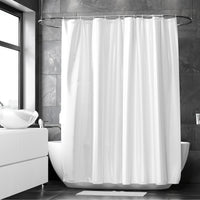 Polyester White Shower Curtain (Pack of 1)
