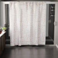 Polyester Boho Maze Beige Shower Curtain (Pack of 1)