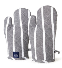Cotton Roma Grey Stripes Oven Gloves (Pack of 2)